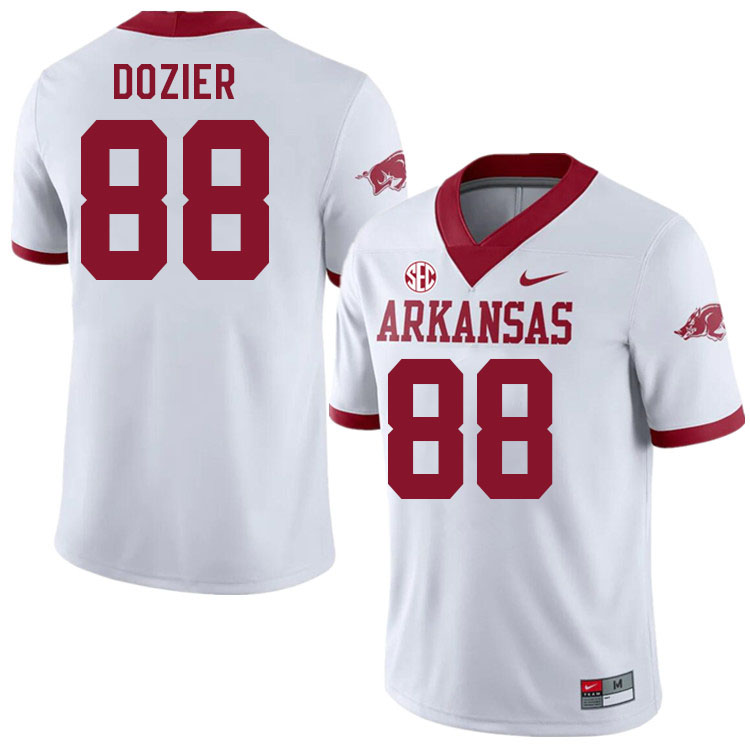 Men #88 Davion Dozier Arkansas Razorback College Football Jerseys Stitched Sale-Alternate White